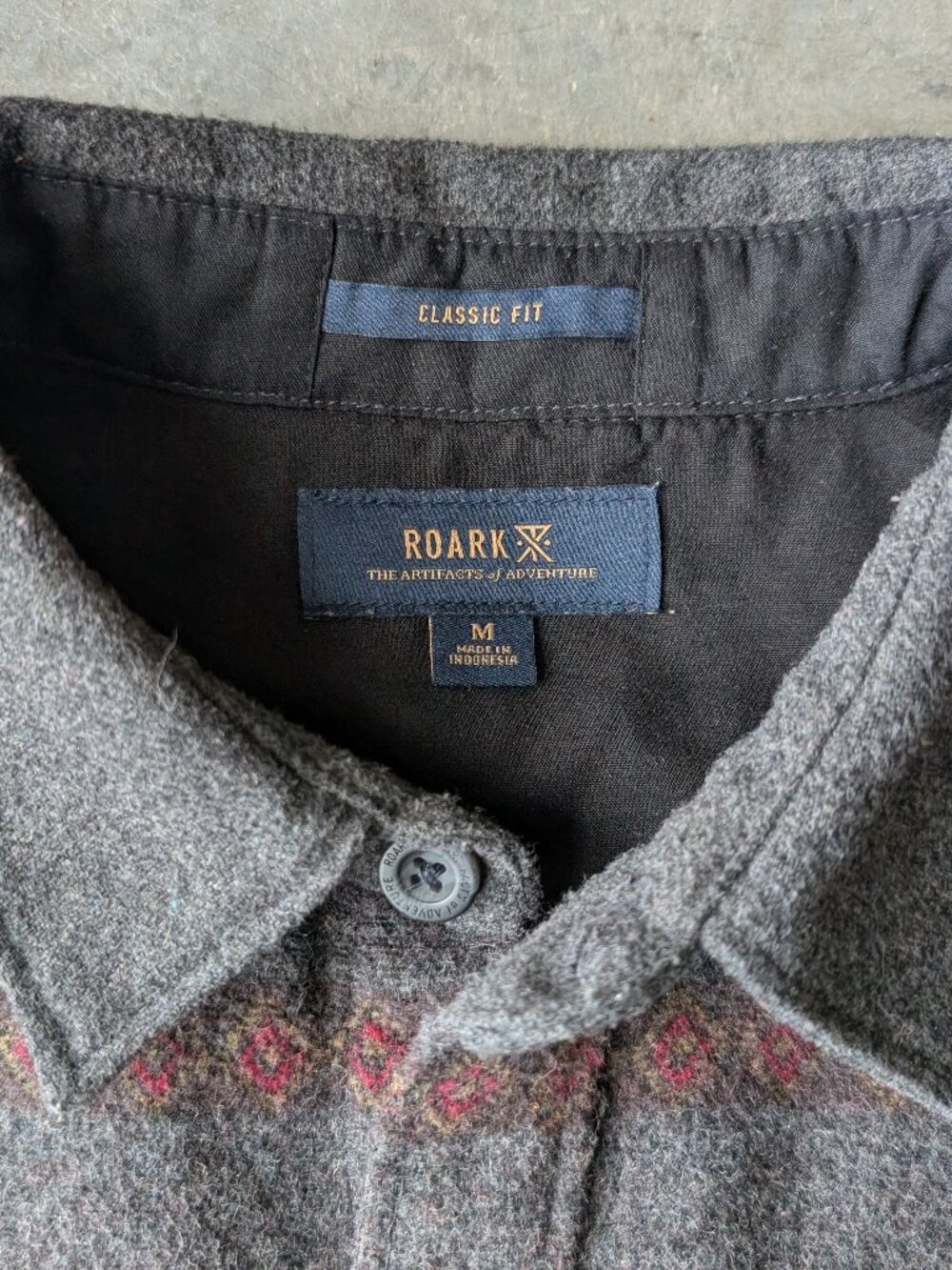 Roark Nordsman Flannel Shirt Jacket Shacket Gray Red Striped Wool Blend medium - Picture 7 of 9